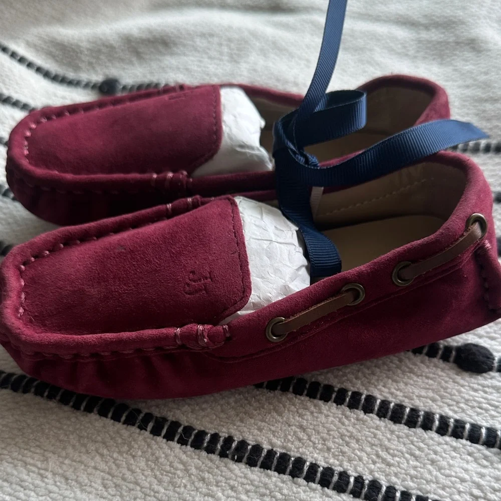 Janie and Jack Classic Burgundy Kids Loafers